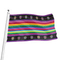 Sugar Skull Mexican Serape Pattern Print Flag