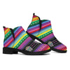 Sugar Skull Mexican Serape Pattern Print Flat Ankle Boots