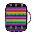 Sugar Skull Mexican Serape Pattern Print Front Pocket Bible Bag