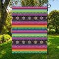 Sugar Skull Mexican Serape Pattern Print Garden Flag