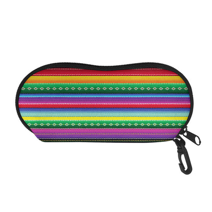 Sugar Skull Mexican Serape Pattern Print Glasses Case