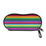 Sugar Skull Mexican Serape Pattern Print Glasses Case