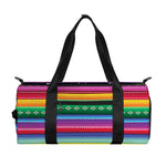 Sugar Skull Mexican Serape Pattern Print Gym Bag