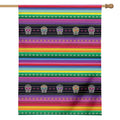Sugar Skull Mexican Serape Pattern Print House Flag
