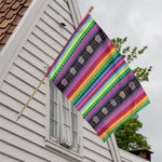 Sugar Skull Mexican Serape Pattern Print House Flag