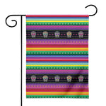 Sugar Skull Mexican Serape Pattern Print House Flag
