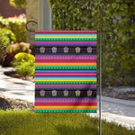 Sugar Skull Mexican Serape Pattern Print House Flag