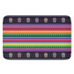 Sugar Skull Mexican Serape Pattern Print Indoor Door Mat