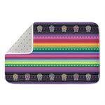 Sugar Skull Mexican Serape Pattern Print Indoor Door Mat