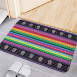 Sugar Skull Mexican Serape Pattern Print Indoor Door Mat