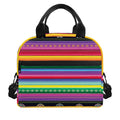 Sugar Skull Mexican Serape Pattern Print Insulated Lunch Bag
