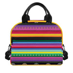 Sugar Skull Mexican Serape Pattern Print Insulated Lunch Bag