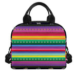 Sugar Skull Mexican Serape Pattern Print Insulated Lunch Bag