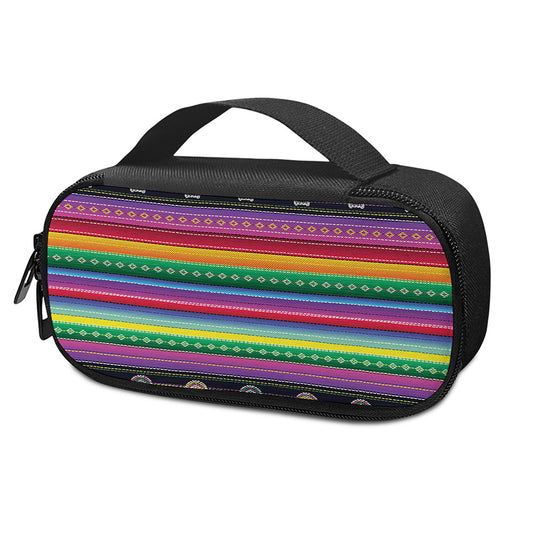 Sugar Skull Mexican Serape Pattern Print Insulin Cooler Travel Case