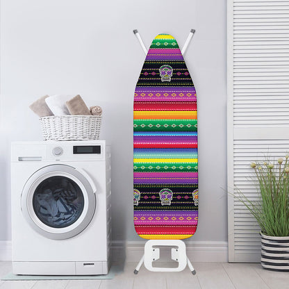 Sugar Skull Mexican Serape Pattern Print Ironing Board Cover