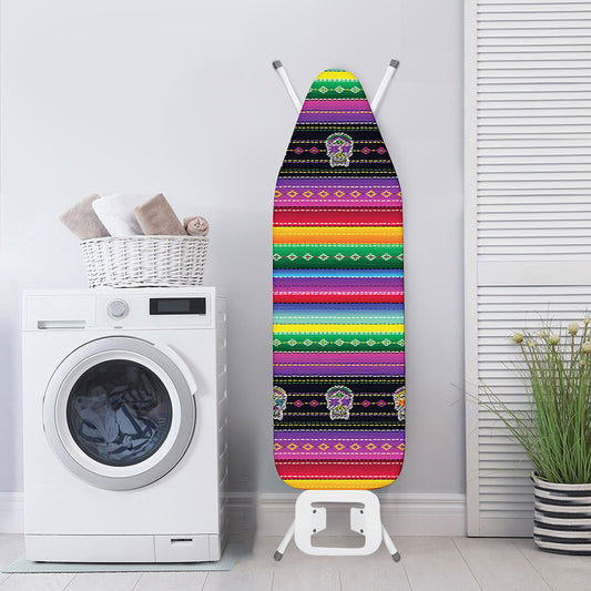Sugar Skull Mexican Serape Pattern Print Ironing Board Cover