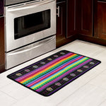 Sugar Skull Mexican Serape Pattern Print Kitchen Mat