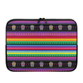 Sugar Skull Mexican Serape Pattern Print Laptop Sleeve