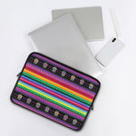 Sugar Skull Mexican Serape Pattern Print Laptop Sleeve