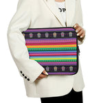 Sugar Skull Mexican Serape Pattern Print Laptop Sleeve