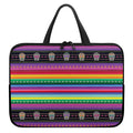 Sugar Skull Mexican Serape Pattern Print Laptop Sleeve With Handle