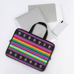 Sugar Skull Mexican Serape Pattern Print Laptop Sleeve With Handle