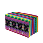 Sugar Skull Mexican Serape Pattern Print Leather Tissue Box Cover