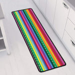 Sugar Skull Mexican Serape Pattern Print Long Kitchen Mat