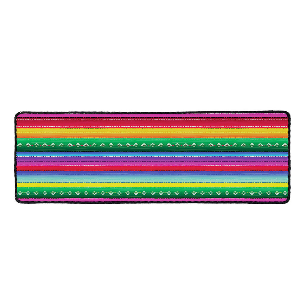 Sugar Skull Mexican Serape Pattern Print Long Kitchen Mat