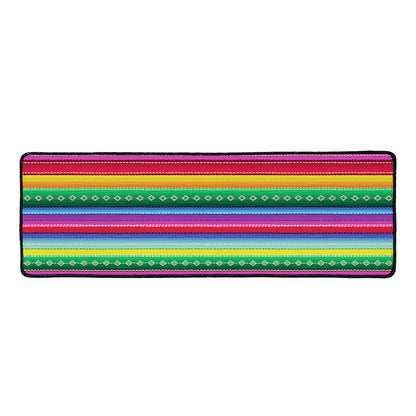 Sugar Skull Mexican Serape Pattern Print Long Kitchen Mat