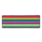 Sugar Skull Mexican Serape Pattern Print Long Kitchen Mat