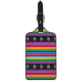Sugar Skull Mexican Serape Pattern Print Luggage Tag