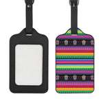Sugar Skull Mexican Serape Pattern Print Luggage Tag