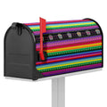 Sugar Skull Mexican Serape Pattern Print Mailbox Cover