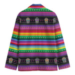 Sugar Skull Mexican Serape Pattern Print Men's Blazer