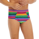 Sugar Skull Mexican Serape Pattern Print Men's Briefs