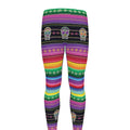 Sugar Skull Mexican Serape Pattern Print Men's Leggings