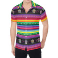 Sugar Skull Mexican Serape Pattern Print Men's Shirt
