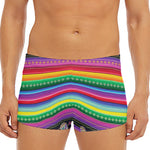 Sugar Skull Mexican Serape Pattern Print Men's Short Boxer Briefs