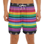 Sugar Skull Mexican Serape Pattern Print Men's Split Running Shorts