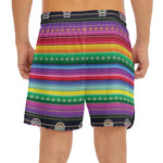 Sugar Skull Mexican Serape Pattern Print Men's Split Running Shorts