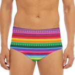 Sugar Skull Mexican Serape Pattern Print Men's Triangle Swim Briefs