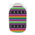 Sugar Skull Mexican Serape Pattern Print Mesh Laundry Hamper