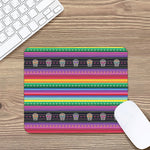 Sugar Skull Mexican Serape Pattern Print Mouse Pad