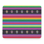 Sugar Skull Mexican Serape Pattern Print Mouse Pad