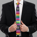 Sugar Skull Mexican Serape Pattern Print Necktie