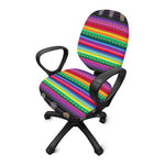 Sugar Skull Mexican Serape Pattern Print Office Chair Cover