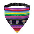 Sugar Skull Mexican Serape Pattern Print Over The Collar Dog Bandana