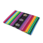 Sugar Skull Mexican Serape Pattern Print Pet Cooling Mat Cover