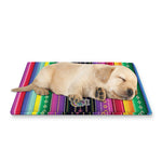Sugar Skull Mexican Serape Pattern Print Pet Cooling Mat Cover